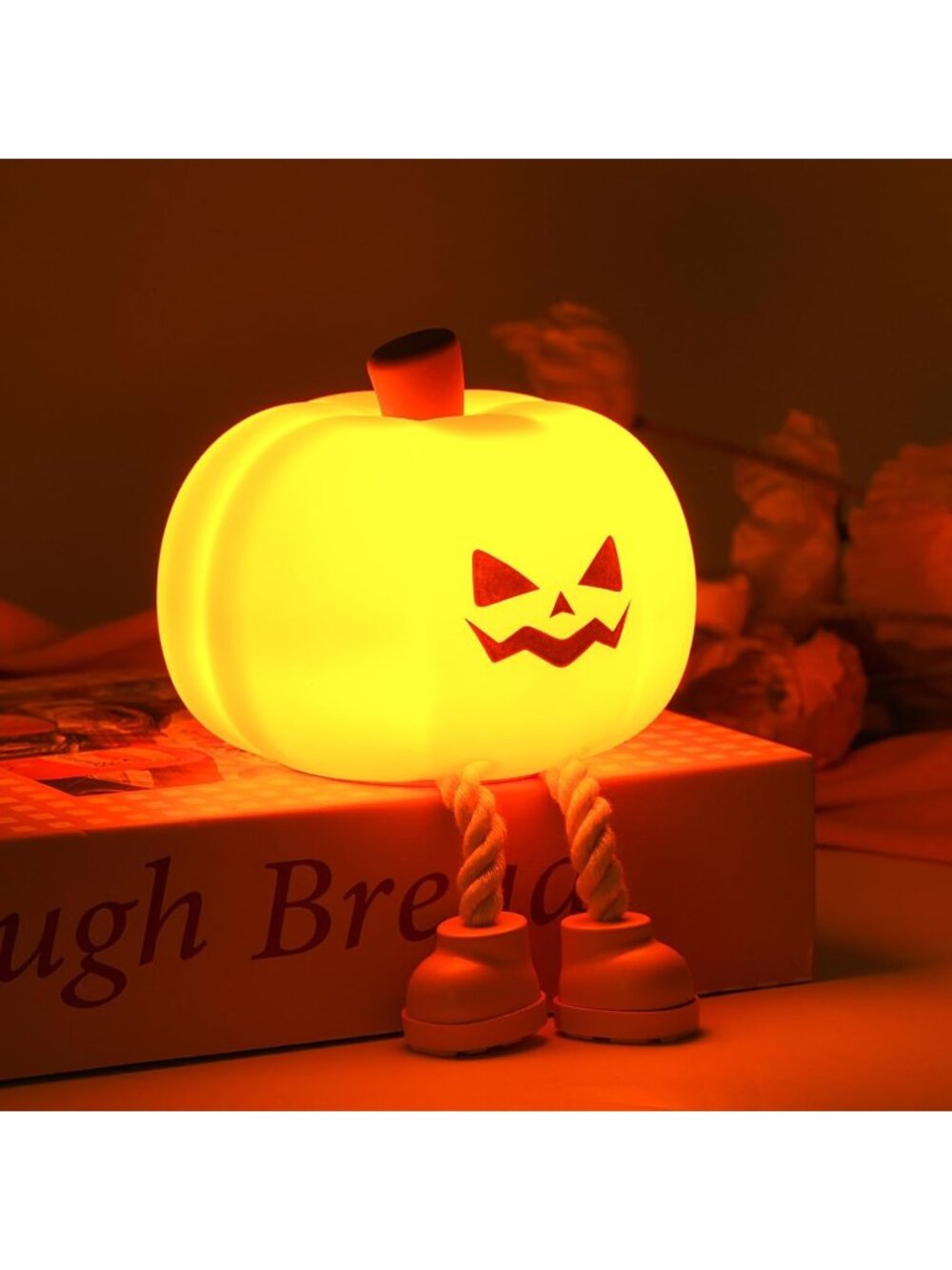 New Pumpkin Night Light Silicone Rechargeable Touch Dimmable Halloween Lamp